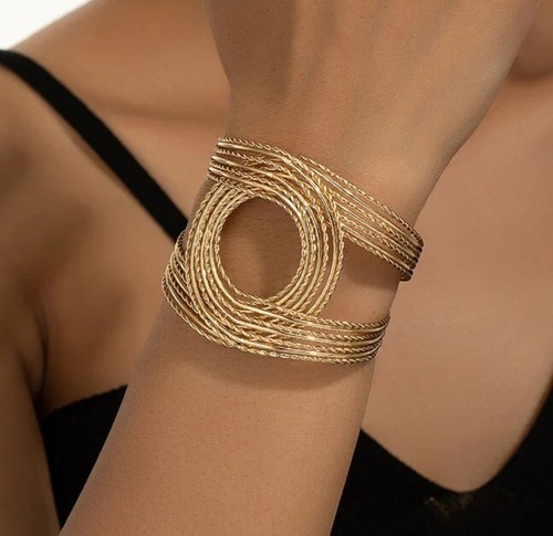 Bracciale aperto dorato - bracciale,