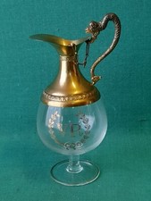 RARA VECCHIA BOTTIGLIA BROCCA VECCHIA ROMAGNA CRISTALLO E OTTONE VINTAGE. BV39