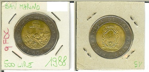 San marino 500 - lire, 1988