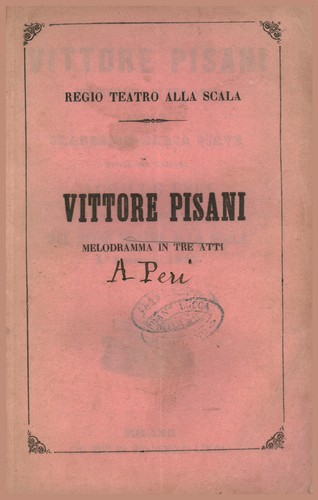 Vittore pisani melodramma in - vittore,
