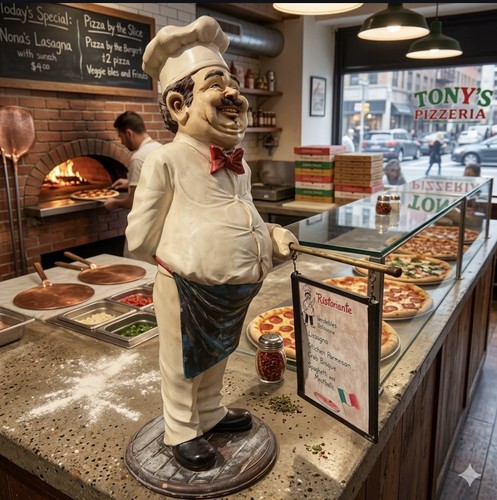Statua chef pizza - pizza, menù