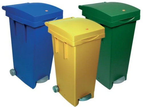 Bidone con ruote - pedale, per