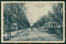 Venezia Mestre Viale Garibaldi Tram ABRASA cartolina QT8151