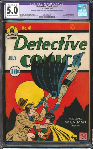 Detective comics cgc - #41, 5.0