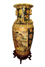 Antico Grande Vaso Cinese In Porcellana Figure Dipinte A Mano