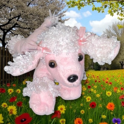 Peluche barboncino rosa unipak - peluche,