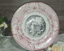 ANTICO PIATTO LAVENO SCI ITALIANA SERIE GIRO ELETTORALE ROSA Messaggio Politico 