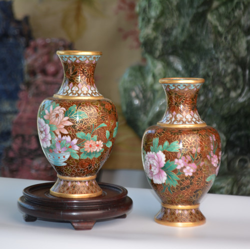 Paire vases floraux - paire, de