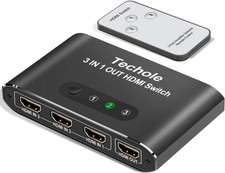 HDMI SPLITTER 4K, interruttore 3 in 1 out con telecomando IR