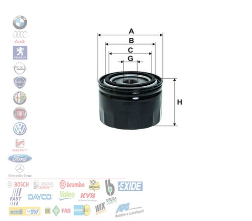Filtro olio fiat ducato per - filtro,