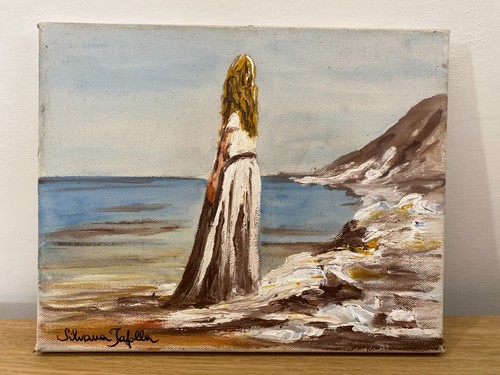 Olio tela 30x25cm donna e - 30x25cm, "donna