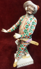 COMMEDIA ARTE ITALIANA STATUINA ARLECCHINO PORCELLANA  MEISSEN primi '900