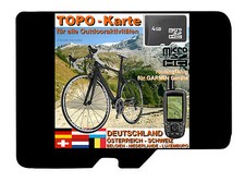 TOPO GARMIN Germania scheda micro SD D A CH trekking ciclismo con ALTITUDINI