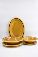 Set Piatti Ceramica 3C Ocra Marrone 12piani + 12fondi + Altro ( Tot. 38 Pezzi