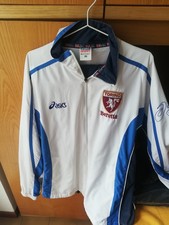 TUTA COMPLETA TORINO F.C ASICS XL ORIGINALE BIANCA AZZURRA TOPPA E RICAMI