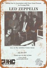 METAL SIGN - 1977 Led Zeppelin at Arizona State University - Vintage Lo