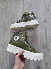 Converse | Sneakers con plateau CTAS Lugged in pelle verde oliva Gore-Tex | WMS 5,5