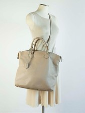 BORSA VERA PELLE Grande Martellata Tortora Mano Tracolla Zip large Made Italy