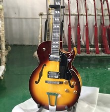 Nuova tastiera Hollow Body ES 175 chitarra elettrica Sunburst Chrome Hardware nera