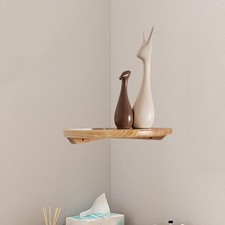 Mensola ad angolo galleggiante in legno con montaggio a parete per soggiorno