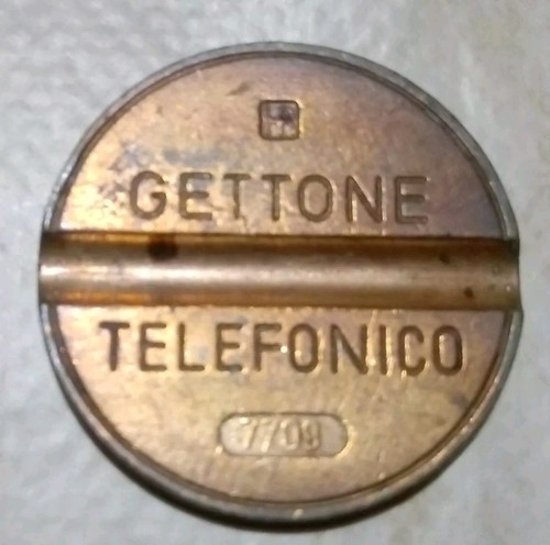 Gettone telefonico con segno - gettone,