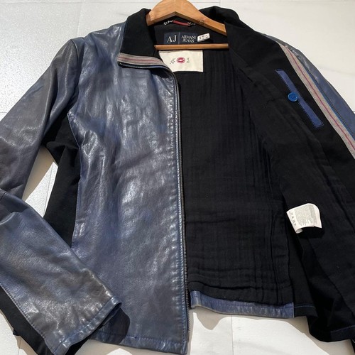 Armani jeans giacca pelle zip - giacca,