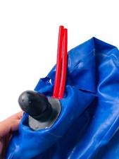 Cappuccio in lattice blu con