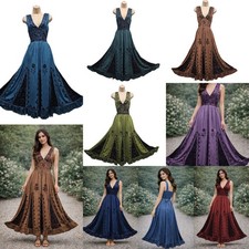 Maxi abito donna boho ricamato