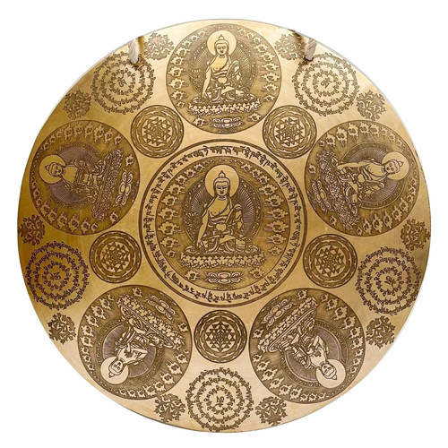 Gong intagliato buddha - gong,
