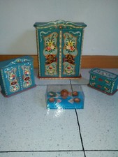 dora kuhn mobili giocattolo vintage armadio, mobiletto, comodino e set tavola