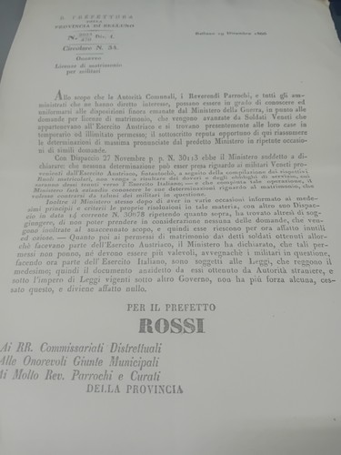 Documento storico 1866 - storico,