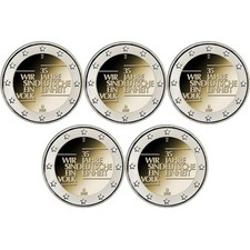 2 EURO GERMANIA 2025 COMMEMORATIVO 35° UNITA TEDESCA  FDC X 5 ZECCHE DISPONIBILE