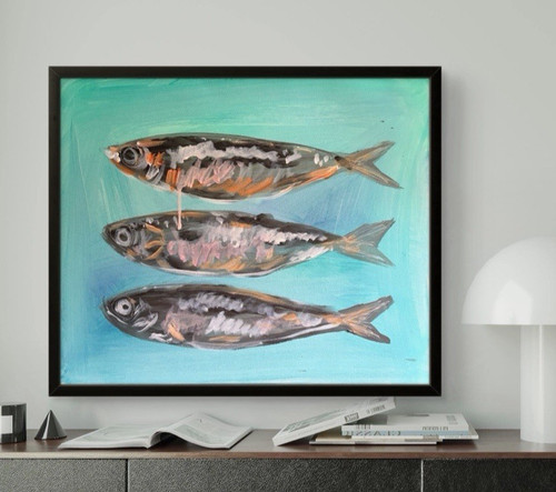 Quadro tela acrilico pesce - quadro,