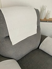 LUSSO Copripoltrona Braccio Schienale Antimacassar Divano Poltrona 1x Larghezza JAQUARD BIANCO