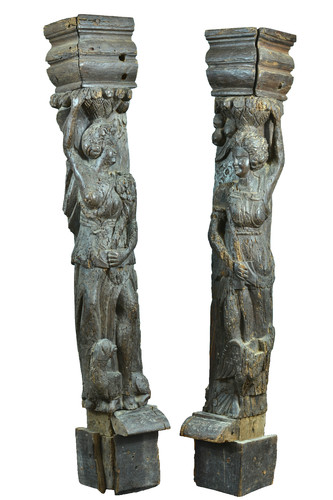 Antica coppia cariatidi - di,