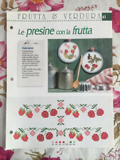 Schema punto croce Ricamo Frutta e verdura Presina presina ciliegia fragola