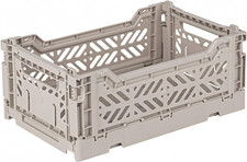 Ay-Kasa Cassetta Pieghevole, Stabile in Plastica, Impilabile, Sabbia, Mini (27 X