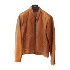 Giacca pelle vintage marrone