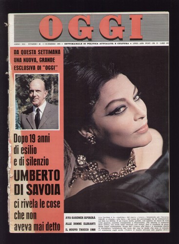 Oggi 1965 ava gardner - oggi, 48/1965
