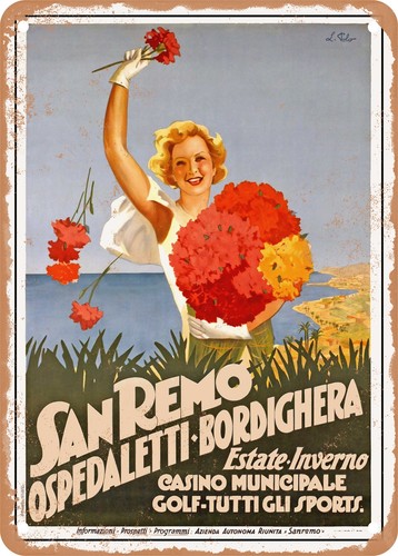 Insegna metallo 1933 - metallo, sanremo