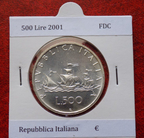 500 lire 2001 caravelle fdc - 2001,