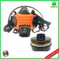Maschera con filtro A2 P3 R EN 148-1 protettiva DPI ALFA Sekur antigas e polveri
