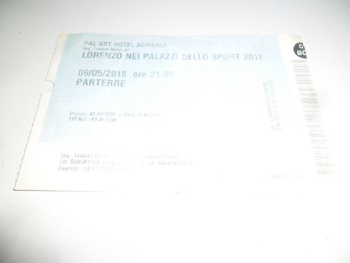 Biglietto lorenzo jovanotti - biglietto,