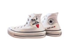 Converse Chuck Taylor Made with Love sneakers alte bianche  EU 39 UK 6 US wo's 8