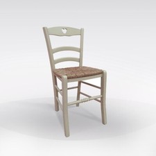 SEDIA MOD. CUORE IN LEGNO SABBIA CON FONDELLO IN PAGLIA