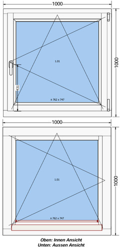 Finestra legno 100x100 - finestra, in