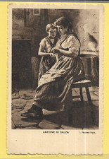 CARTOLINA LEZIONE DI CALZA  I. NUNES - VAIS NON VIAGGIATA