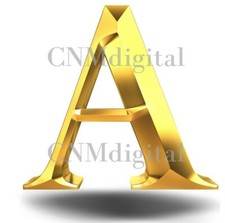 Gold letters, English