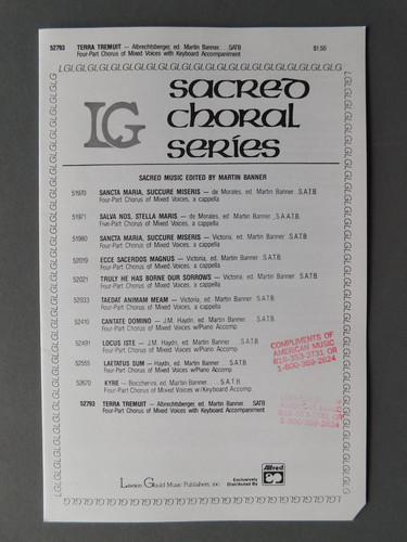 Terra tremuit 1995 sheet - terra,