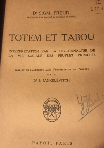 Freud totem tabou 1947 - totem, et